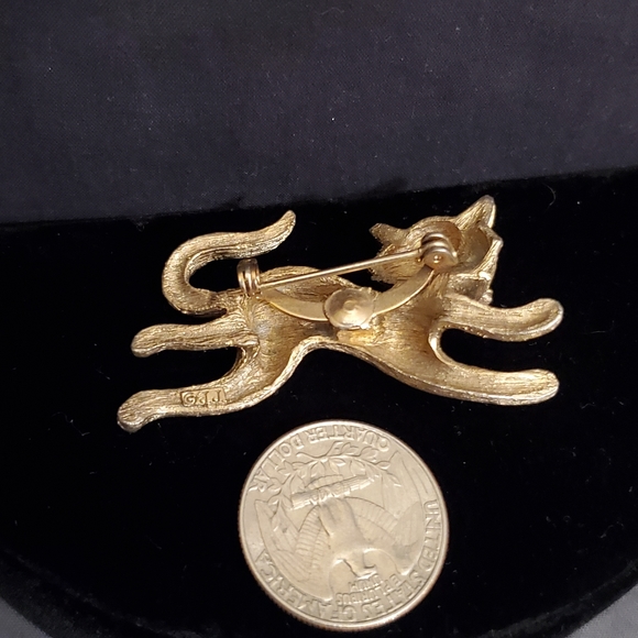 Vintage Signed "JJ" Cat Brooch - Picture 5 of 8